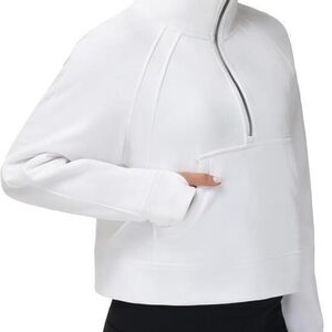 White Half-Zip Pullover